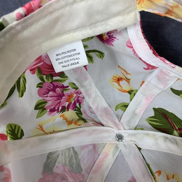 George Ladies Pink Floral Print Baseball Hat One Size - Picture 6 of 7
